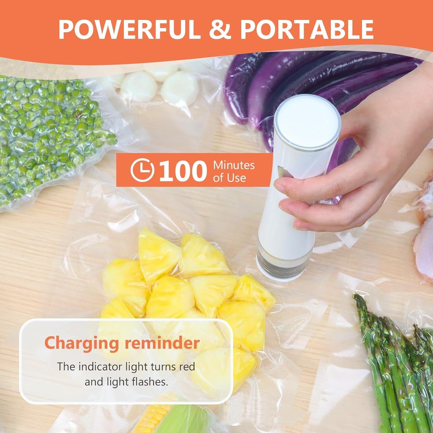 ProFresh Portable USB Rechargeable Vacuum Sealer — 200+ Seals Per Charge